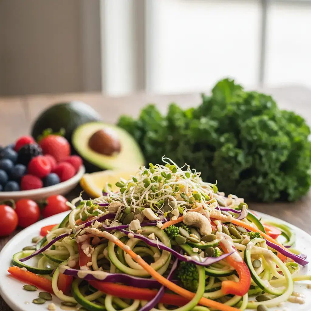 Raw vegan ingredients close up