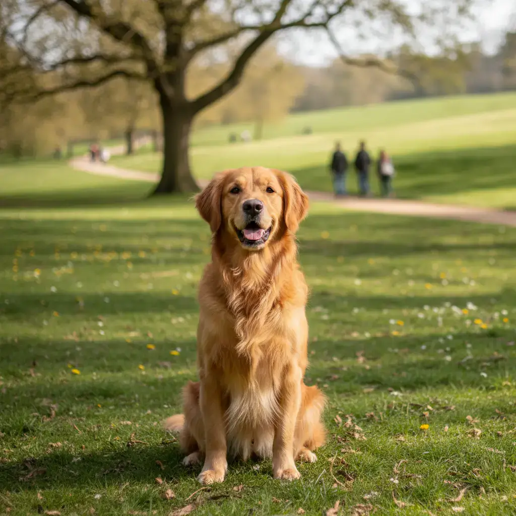 Dog in a park background